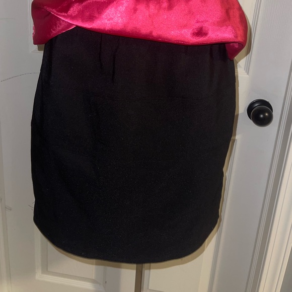 Dots Black mini skirt with thick elastic waistband and zippered in the back Y2K - Picture 1 of 6